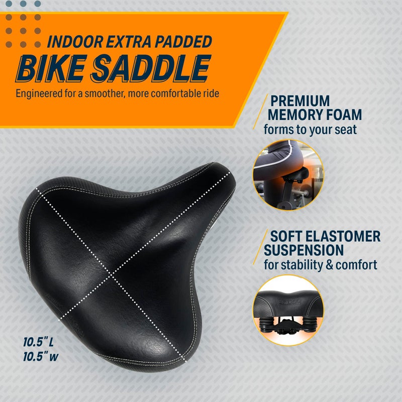 Bikeroo Extra Wide Replacement Saddle or Outdoor Bike Seat (Indoor  Black) - Image 2